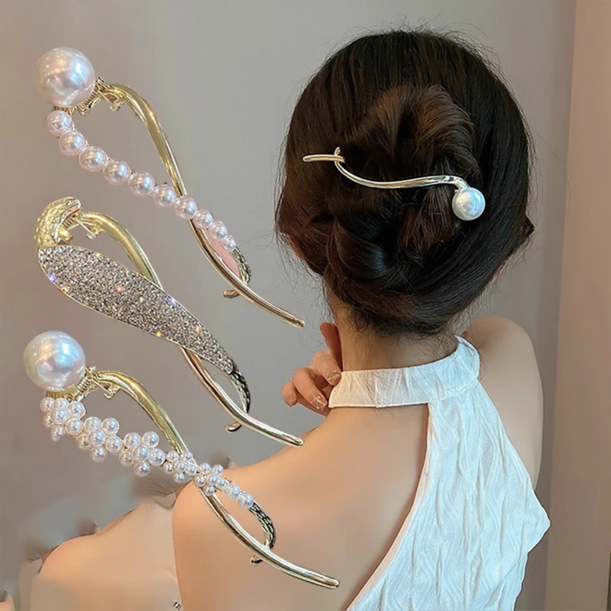 Elegant Glitter Pearl Hair Cli - Korean Lifestyle & Kids Boutique Photos ulasan dan harga