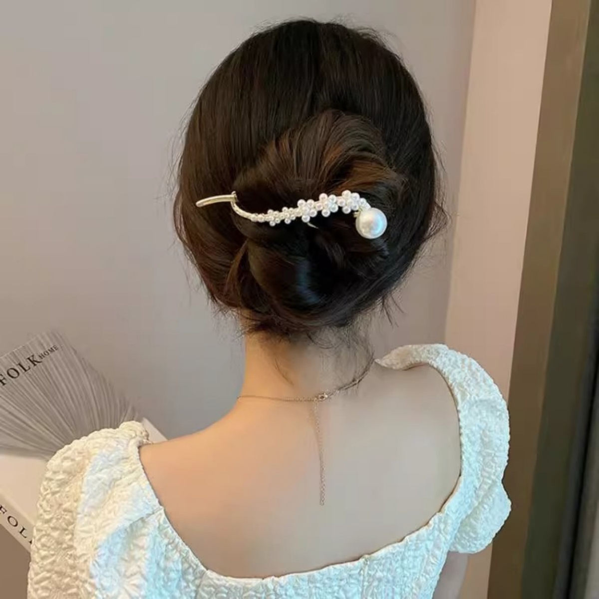 Elegant Glitter Pearl Hair Cli - Korean Lifestyle & Kids Boutique Photos ulasan dan harga