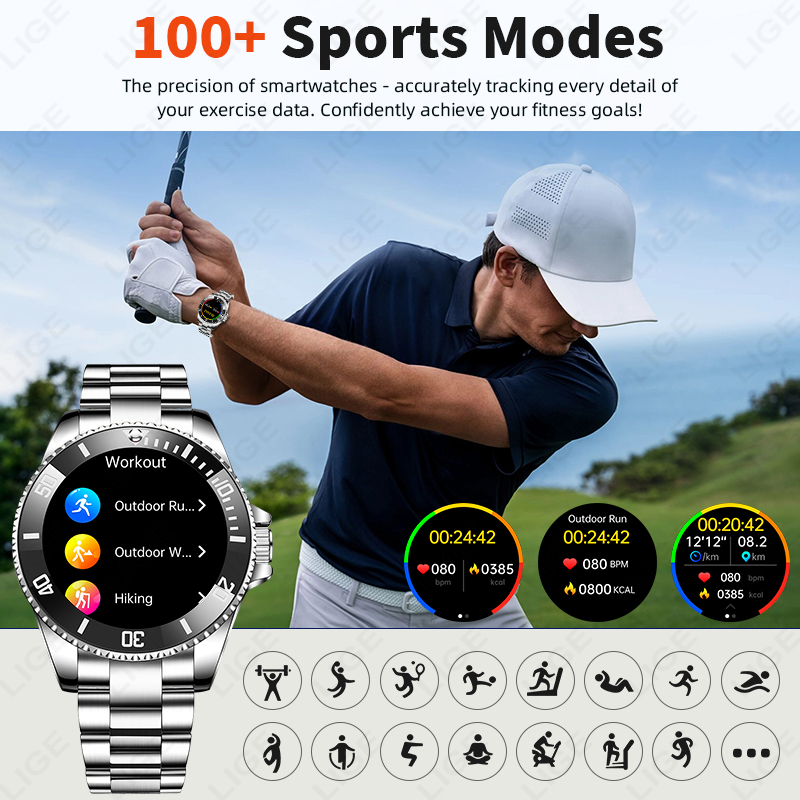 LIGE New Style Luxury Smart Wa - Korean Men Lifestyle ulasan dan harga